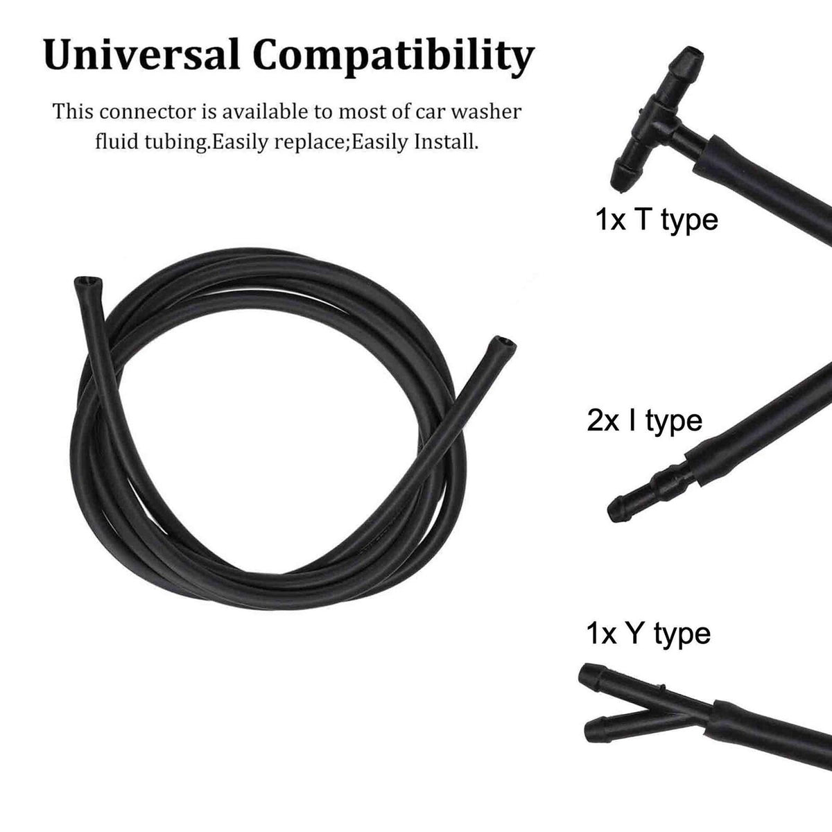 Car washer fluid tubing connector types