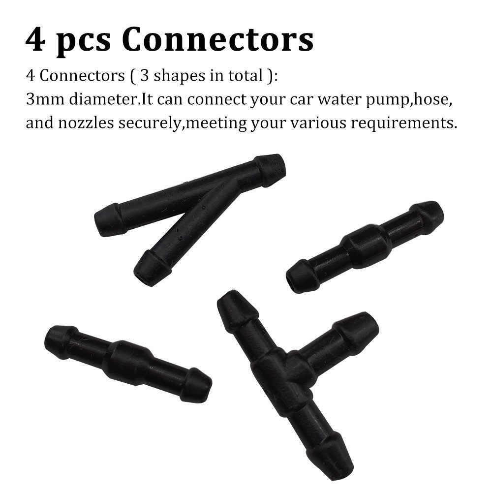 Car washer fluid tubing connectors