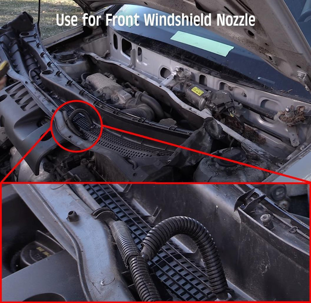 Front windshield nozzle example