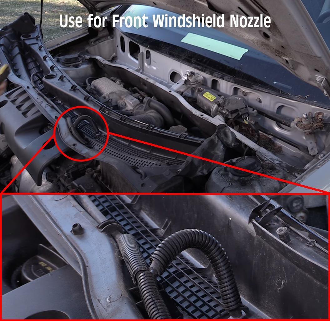 Front windshield nozzle example