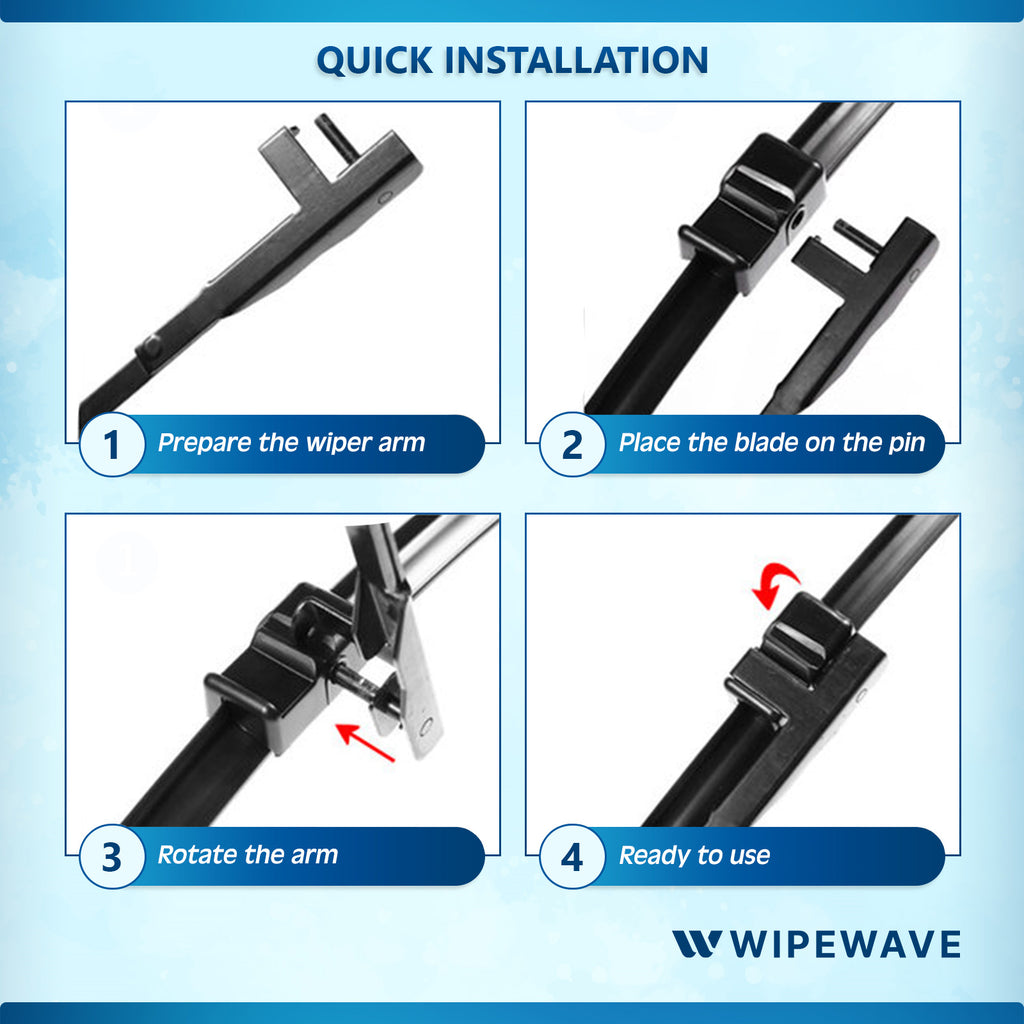 Quick wiper blade installation infographic