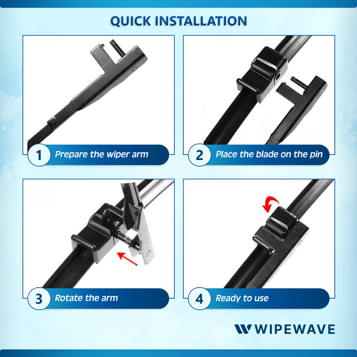 Quick wiper blade installation infographic