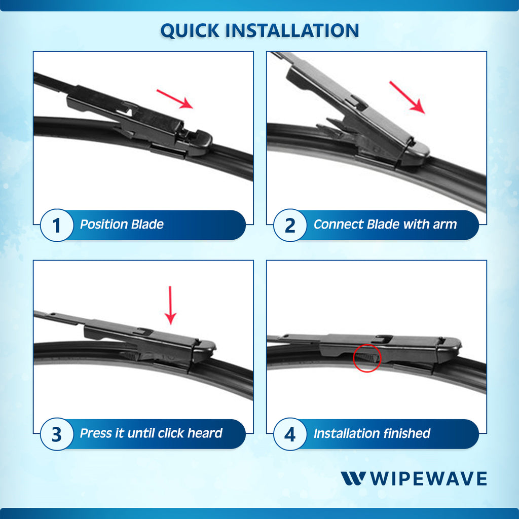 Quick wiper blade installation infographic
