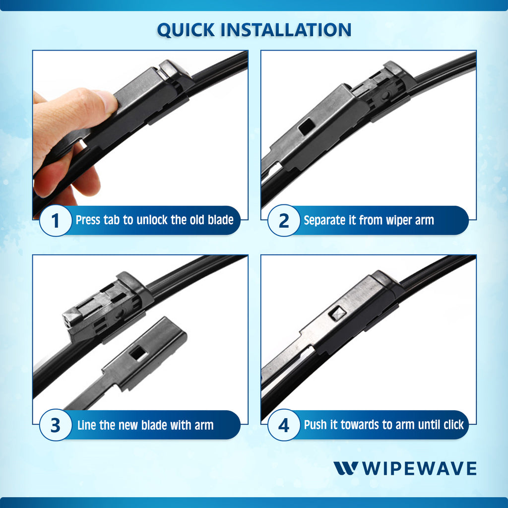 Wiper blade installation infographic