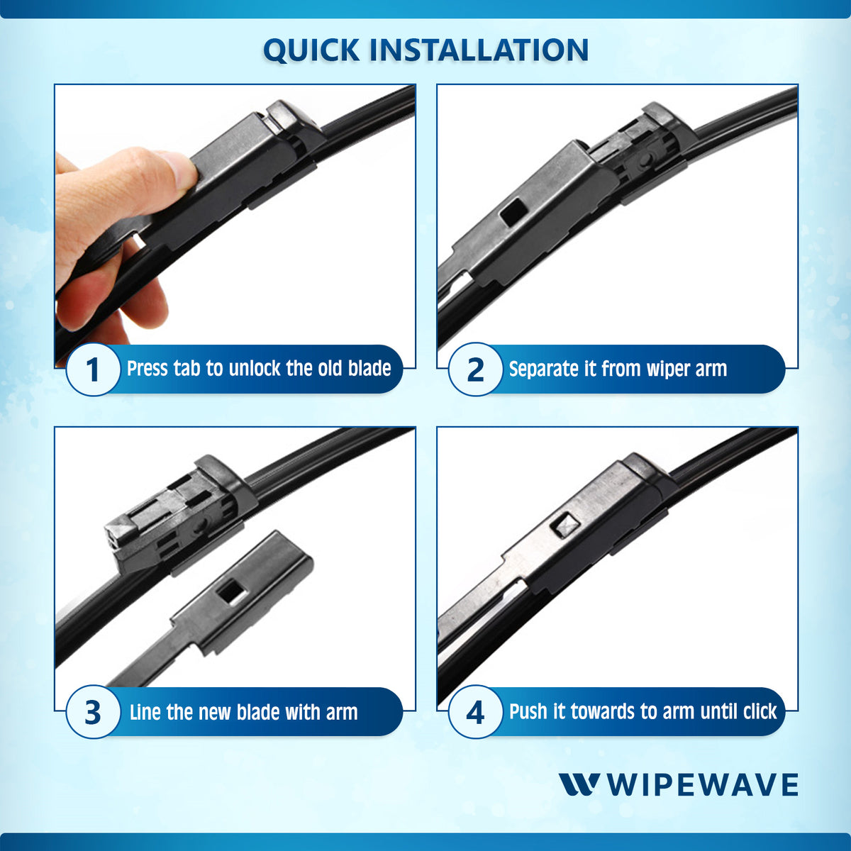 Wiper blade installation infographic