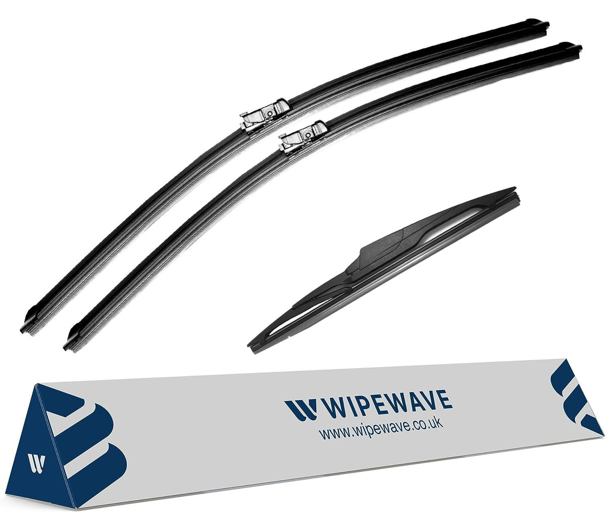 WipeWave Front and Rear Wiper Blades for Volvo XC60 2011-2017 SUV, 26in 20in Front + 14in Rear, Set of 3, Push Button Fit